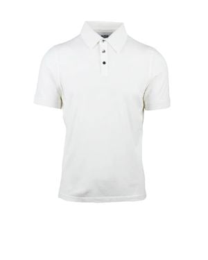 Alpha Studio Cotton Elastane Stretch Polo - White