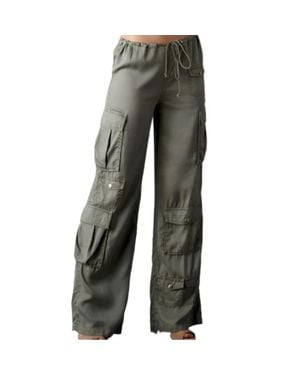 Blue Revival Wide Leg Cargo Army Pants - Gray