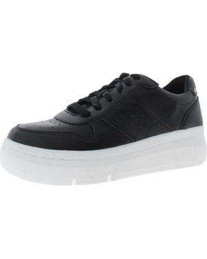 Dr. Scholls Savoy Faux Leather Lace Up Casual And Fashion Sneakers - Black