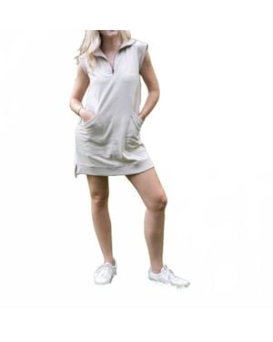 Doe And Rae Zip Into Style Cap Sleeve Mini Dress - Gray