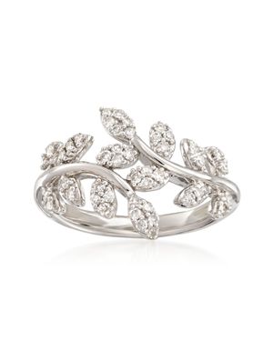 Ross-Simons Diamond Laurel Leaf Bypass Ring - Metallic