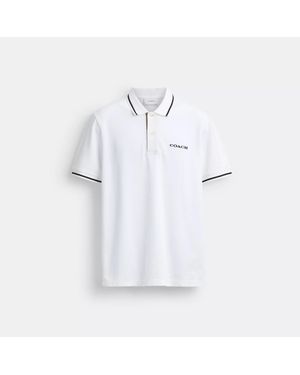 COACH Signature Trim Polo - White