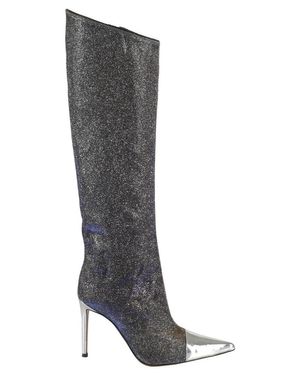 Alexandre Vauthier Pointed Toe Asymmetrical High Boots - Black