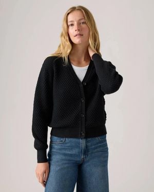 Levi's Snowflake Cardigan Knit Cotton Button Front V-Neck Jax1865 - Blue