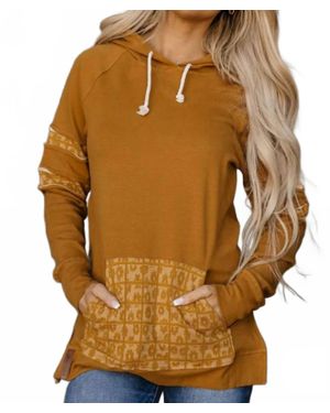 Ampersand Ave Side Slit Hoodie - Brown