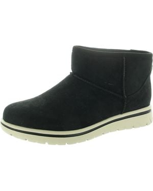 White Mountain Homeland Faux Fur Lined Faux Suede Shearling Boots - Black