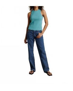 PERFECTWHITETEE Daphne Ribbed Tank Top - Blue