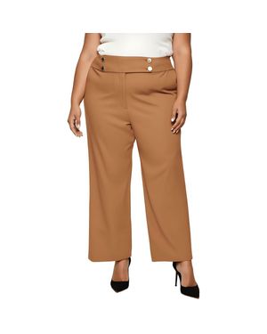 Calvin Klein Plus Whitney Solid Polyester Dress Pants - Brown