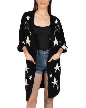 Love Token Star Knitted Cardigan - Black