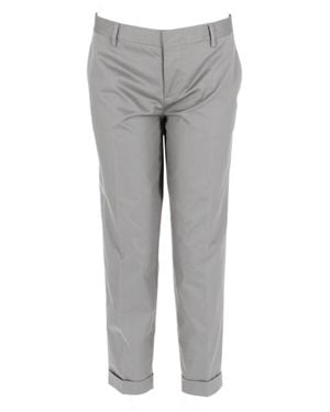 DSquared² Tailored Cropped Cotton-Blend Pleated Pants - Gray