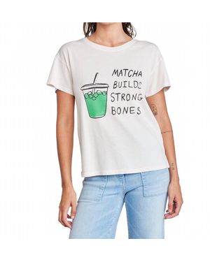 Self Contrast Cherie Matcha Strong Bones T-Shirt - White