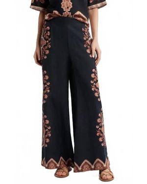 Cleobella Martin Medallion Wide Leg Pants - Black