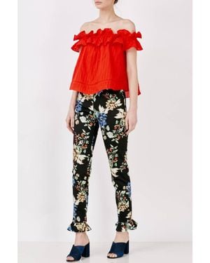 Nicholas Cotton Voile Sofia Ruffle Top - Red