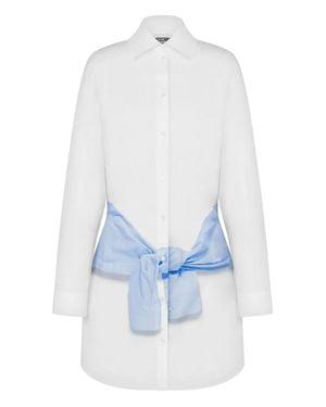 Moschino Mini Dress With Classic Collar - White