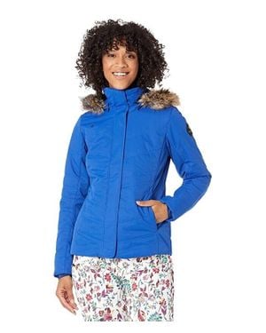 Obermeyer Tuscany Ii Jacket 0 Reg Full Zip Faux Fur Hooded Jdm947 - Blue