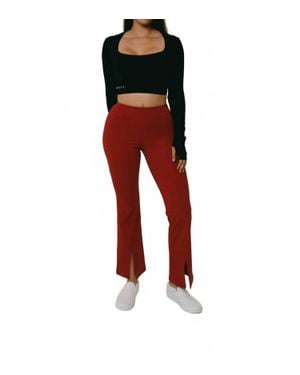 Lovyt Flare Leggings - Red