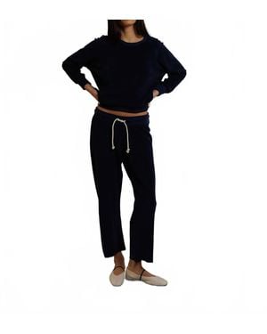 PERFECTWHITETEE Eliana Terry Drawstring Pant - Black