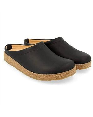 Haflinger Phillip Premium Leather Clog - Black