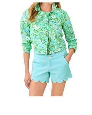 Lilly Pulitzer Seaspray Linen Jacket - Green