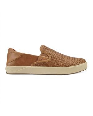 Olukai Lae'Ahi Lauhala Woven Leather Shoes - Brown