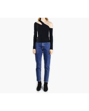 Autumn Cashmere Long Sleeve Slash One Shoulder Top - Blue