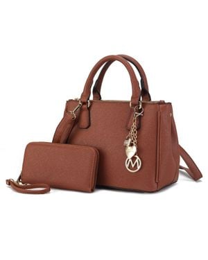 MKF Ruth Vegan Leather Satchel Bag With Wallet - Green