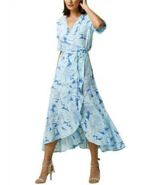 LUSANA Elora Wrap Dress - Blue