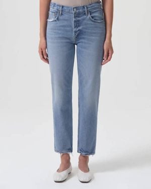 Agolde Kye Mid-Rise Stretch Straight-Leg Jeans - Blue