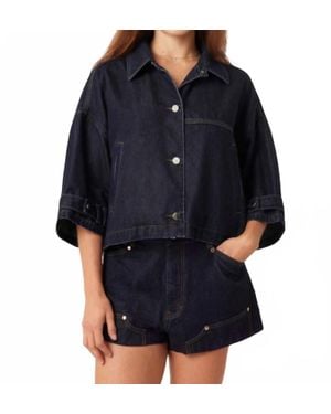 Habitual Cape Denim Jacket - Black