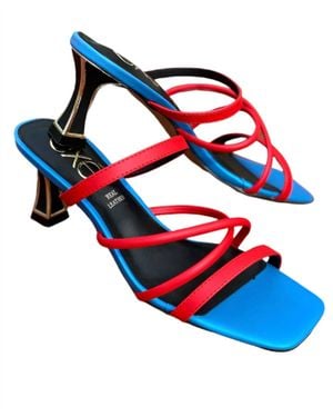 Exe' Natalie Criss-Cross Strap Sandal - Blue