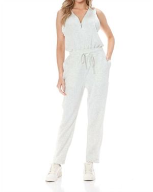 Ariella Scuba Sleeveless Jumpsuit - White