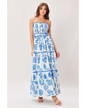TRUEDAMES Santorini Dream Woven Maxi Dress - Blue