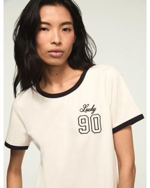 Lucky Brand Lucky 90 Ringer Tee - Natural