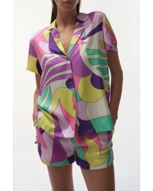 Love Stories Bridget/Brad Pucci Abstract Style Pj Short Set - Pink