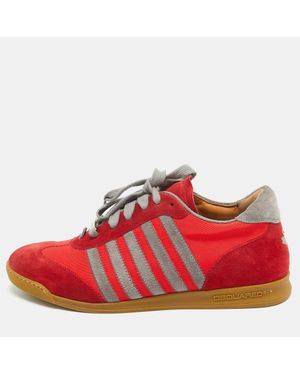 DSquared² Suede And Canvas Low Top Sneakers - Red