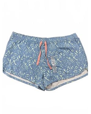 Southern Tide Palm Printed Knit Lounge Shorts - Blue
