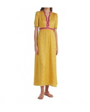 Saloni Tabitha Midi Dress - Yellow