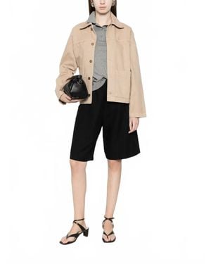 Enza Costa Buttoned Cotton Jacket - Black
