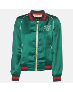 Maje Nylon Zip-Front Jacket - Green