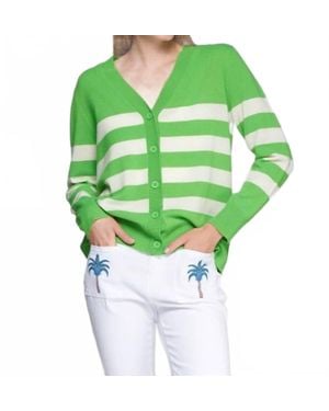 Vilagallo Long Sleeve Striped Cardigan - Green