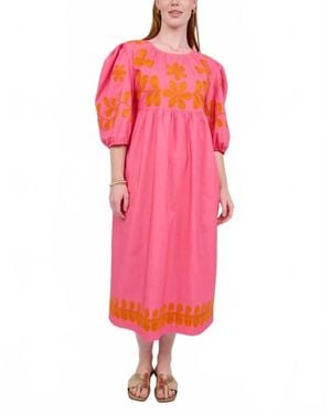 Uncle Frank Cord Embroidered Dress - Pink