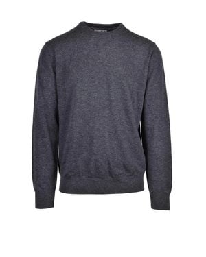 MC2 Saint Barth Extrafine Merino Wool-Cashmere Crewneck Sweater - Blue