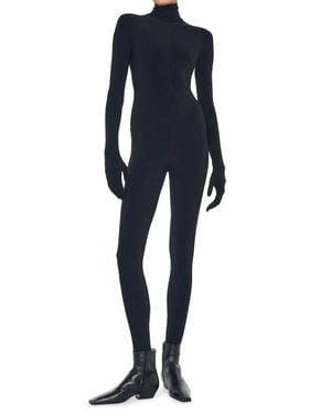 Norma Kamali Turtle Catsuit With Footie - Blue