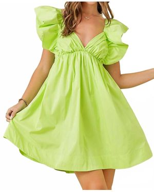 Ensemble Flutter Sleeve Mini Dress - Green