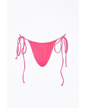 NIRVANIC Barbados Ruched String Bikini Bottom - Pink
