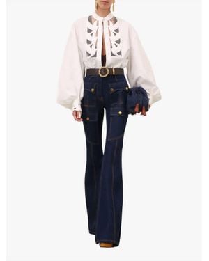 Zimmermann Luna Applique Blouse - Blue