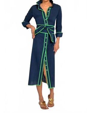 Gretchen Scott Shirt Tails Long Dress - Blue