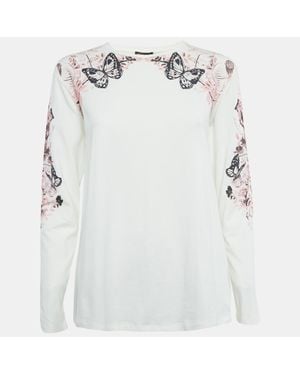 Roberto Cavalli Printed Cotton T-Shirt - White
