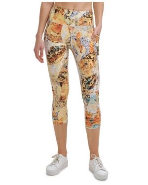 Calvin Klein Performance Printed Cropped Leggings - Natural