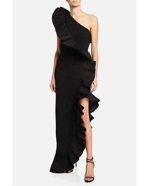 ONE33 SOCIAL The Mercer Pleated Ruffle Dress - Black